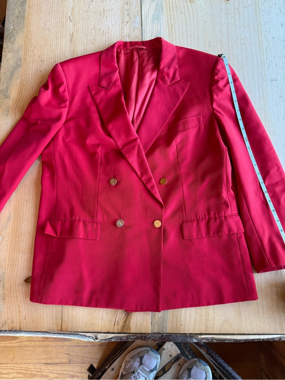Vintage Burberrys’ Red Double-Breasted Women's Blazer Jacket - Picture 2 of 12